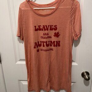 Leaves are Falling Autumn is Calling Women's T Shirt Size 14-16 Lane Bryant